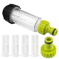 GZkushi Wasserfilter Set, 3/4 Zoll Wasser Vorfilter mit 4 x Filtereinsatz & Schnelladapter, ideal für Hochdruckreiniger und Gartenpumpen zur Gewährleistung sauberen Wassers bei der Gartenbewässerung