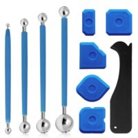 Werkzeug Schaber Kit Fugenglätter Set mit 10 Stücken, darunter Metallkugel Abzieher und Silikon Fugenglätter, ideal für Badezimmer und Küchenfliesen