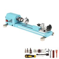 Vielseitige Mini-Holzdrehmaschine für DIY-Projekte und professionelle Holzbearbeitung mit 7 Geschwindigkeiten und geräuscharmen Design.