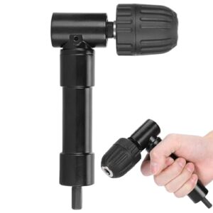 Winkelbohr Vorsatz mit Schnellspann Bohrfutter, Rechtwinkliger Bohraufsatzadapter 90 Grad für Standardbohrer (schwarz)