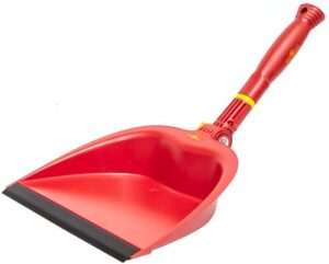 Hochwertige Kehrschaufel für den Garten, stufenlos verstellbarer Stiel, Arbeitsbreite 25cm
