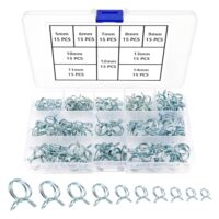 150 Stücke 5-14mm Schlauchschellen Set, Federclip Schlauchschelle, Kraftstoffleitung Klemme, Kraftstoffleitung Befestigung Schellen für Auto Motorrad Roller ATV (10 Größen)
