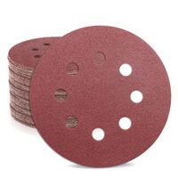 Schleifpapier 125mm Klett 120 Körnung, 50 Stück 8 Loch Rund Schleifpapier, Aluminiumoxid Schleifpapier für Exzenterschleifer, Finishen und Polieren von Metall und Nichtmetall