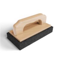 Rutscher Schleifstein mit Griff, 200x100x30 mm, für Beton- und Estrichoberflächen, robuster Rutscherstein aus Siliciumcarbid, Fliesenschleifer, Handschleifstein, Körnung FEPA 30
