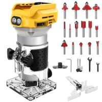 Akku Oberfräse kompatibel mit Dewalt 20V Akku, 800W Bürstenloser Kantenfräser tragbarer Handfräser für die Holzbearbeitung