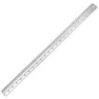 Aluminium-Zollstock mit rutschhemmender Beschichtung und Skalierung in cm/Inch, ideal für genaues Messen und Malen auf weichen und festen Materialien.