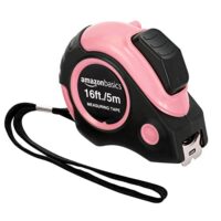 Amazon Basics Maßband, 5 m lang, Pink Farbe, für persönlichen oder professionellen Gebrauch geeignet