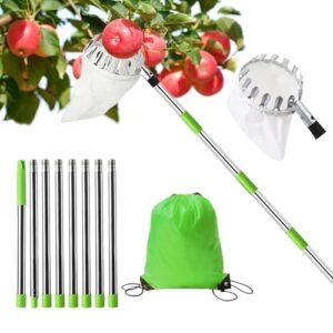 Apfelpflücker mit teleskopstiel, ideal für die effektive Obstpflückung von Äpfeln, Zitronen und anderen Früchten.