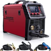 ARCCAPTAIN MIG MAG Schweißgerät 200 Ampere, 7 in 1 vollsynergisches Schweißgerät FLUX Fülldraht/MAG/MIG Schutzgas Schweißgerät/MMA/Lift TIG/Unterstützung Spool Gun/Punktschweißen