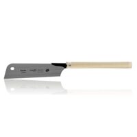 Traditionelle Holzsäge aus hochwertigem Bandstahl C75 für Feinschnitte, Japansäge mit verkürztem Stahlrücken und Bastgriff