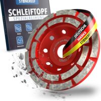 Betonschleifer mit 125mm Schleifteller, Estrichschleifer und Diamantschleiftopf für Betonbearbeitung, Sanierungsfräse und Schleiftopf