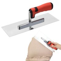 Rostfreie Edelstahl Glättspachtel mit ergonomischem Gummigriff für Trockenbau und Verputzarbeiten