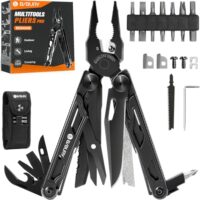 BIBURY Edelstahl Multitool, 16 in 1 Multi Tool mit verbesserter Schere und Schraubendreher, ideal für Outdoor-Aktivitäten wie Camping, Wandern oder DIY-Reparaturen