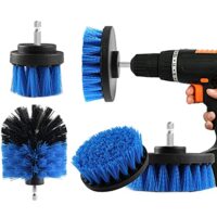BOZKAA 4 Stück Bürstenaufsatz Akkuschrauber, Power Scrubber Reinigungsbürste Aufsatz Set für Keramik, Badewanne, Felgen, Küche und Auto