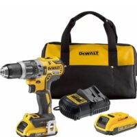 Bürstenloser Bohrhammer-Treiber mit 2 x 2 Ah Akkus, Ladegerät und Kit-Tasche - Ideal für verschiedene Bohr- und Befestigungsaufgaben, 18-V-Motortechnologie, ultrakompaktes Design