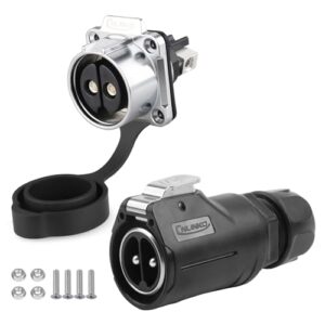 CNLINKO LP-28 2-Pin Wasserdichter Steckverbinder, Einschraub-Design-Rundsteckverbinder, IP68 Schnellsteckverbinder für Luftfahrt, PIN Partitionierter Stecker