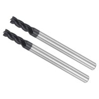 CoCud Schaftfräser Vier Kanten Satz, 3.5mm x 10mm Schneiden, 4mm Schaft, AlTiN beschichtet, P05 Karbid, 4 Flöten, CNC Router-Bits für Fräsen von Edelstahl und gehärtetem Stahl