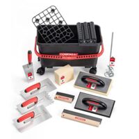 COMENSAL 15-teiliges Fliesenleger Waschset XL, 24L, mit Räder, Rollenaufsatz, Gitter und Hydroschwamm