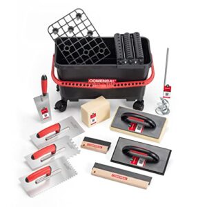 COMENSAL 15-teiliges Fliesenleger Waschset XL, 24L, mit Räder, Rollenaufsatz, Gitter und Hydroschwamm