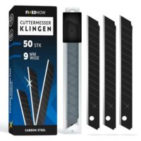 Cuttermesser-Klingen 9mm extra scharf aus japanischem Kohlenstoffstahl, hochwertige Ersatzklingen für Cuttermesser und Bastelmessern, Kattermesser Reparatursätze