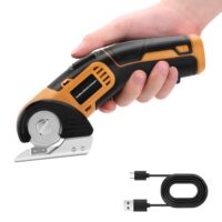 Daakro Schnurlose elektrische Rotationsschere mit Sicherheitsverschluss für Filz, Papier, Handwerk und Teppich - Gelb