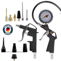 Druckluft-Kompressor-Zubehör, 13-teiliges Set mit Luftblaspistole und Messgerät für Fahrräder und Luftmatratzen