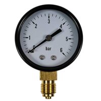 Druckluft-Manometer, Vakuummeter mit Messinggehäuse und 1/4-Zoll-Anschluss