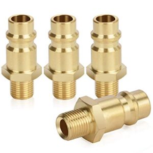 Druckluftkupplung 1/8, Druckluftkupplung mit Außen-Gewinde und Innengewinde, ideal für den Einsatz auf der Kompressorseite, eingebautes Ventil zum Abschalten der Luft beim Wechsel zwischen Werkzeugen