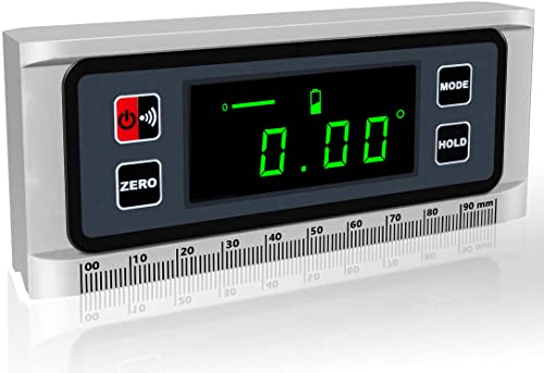 Digitaler LED Winkelmesser, Aluminium-Neigungsmesser mit V-Nut-Magnetfuß, Wasserdicht, Bevel Box, Wasserwaage, Automobile, Holzbearbeitung, Gebäude Bohrmaschinen Mauerwerk