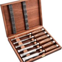 EZARC Stechbeitel Set für Holz, 6-teilig Stemmeisen Set für Holzarbeiten, Stecheisen Satz für Anfänger und Profis - Holzmeiselset