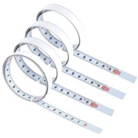Selbstklebendes Maßband mit drei verschiedenen Spezifikationen: 2x Links Nach Rechts, 1x Rechts Nach Links und 1x Der Mitte Nach Links Nach Rechts. Biege- und abriebfest, selbstklebend und schneidbar.