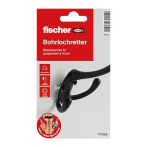 Fischer Bohrlochretter für Reparatur von ausgerissenen Dübeln in Weiß, 10 Stück. Effektives Werkzeug zur Befestigung von Dübeln in Holz, Beton und Gipskarton.