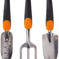 Fiskars Gartenwerkzeug Ergo 3 Piece Set schwarz/orange - ergonomischer Griff, ideal für alle Gartenarbeiten