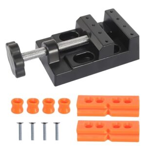 Mini-Schraubstock für verschiedene Anwendungen, ideal zum Einspannen von Kleinteilen geeignet, ergonomisches Design, reibungslose Bewegung der Backenplatte ohne Verformung oder Abweichung.