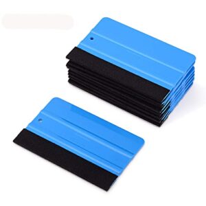 FOSHIO 10Stück Rakel Set mit Filzkante, ideal für die Verklebung von Folie, Wandtattoo und Fensterfolie, auch für Autoverklebung geeignet