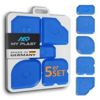 Fugenfüller-Werkzeug, 5-teiliges Set mit verschiedenen Formen und Größen, für Silikon- und Acryl-Fugen, Ecken und Kanten, professionelles Werkzeug aus Kunststoff, Blau