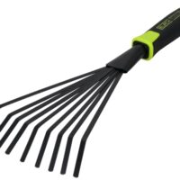 Garten Fächerbesen mit rutschfestem Griff und korrosionsgeschütztem Stahl, ideal zum Aufrechen von Laub in kleinen Gartenbereichen oder auf Balkonen