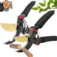 Hermhoffer Gardenslicer Pro, Gartenschere mit Titan-Scheren für Gartenpflege, heavy-duty Handpruner für Sträucher und Hecken, Bypass Scheren für Rosen und Bäume.