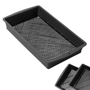 2-in-1 Gartensieb mit quadratischem Kunststoff Sieb und Einstellbarer Maschengröße 3,7 oder 10mm & Schiebefunktion für Steinsieb, Erdsieb oder Sandsieb
