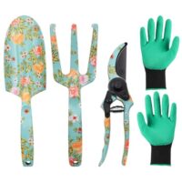 Hochwertiges Gartenwerkzeug-Set mit Gartenschere, Gartenschaufel, Gartenkralle und Handschuhen für Frauen und Gartenliebhaber. Ideal für Anfänger und Fortgeschrittene zum Unkrautjäten, Umpflanzen und Beschneiden.