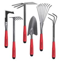 Gartenwerkzeug Set, 6-teiliges Set mit Weeder, Gartenkelle, Handrechen, Handhacke, Strauchrechen und Grubber für den Gartenpflege