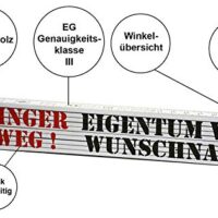Persönlicher Zollstock mit Name und Finger Weg, perfekt als Geschenk für Männer, Papien oder Heimwerker zu Weihnachten oder Geburtstag