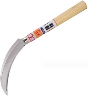 Halbmondförmige Sichel aus Edelstahl für den Garten, 160 mm - hochwertig und scharf, ideal zum Schneiden von Gras und Kräutern