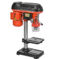Hecht Standbohrmaschine, Säulenbohrmaschine mit starkem 500 Watt Motor, 9-stufige Drehzahlregelung, drehbarer und höhenversteher Bohrtisch, Späneschutz, ideale Standbohrmaschine für Heimwerker