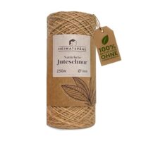 Reißfeste Naturkordel 250m für Basteln, Garten und als stabile Paketschnur - Natürliche Juteschnur mit sicherem Halt für Geschenke und Gartenarbeiten