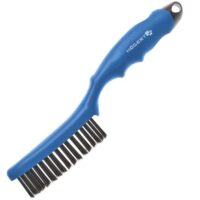 Handdrahtbürste aus Stahl mit 4 Reihen für Rostentfernung und Reinigung, ergonomischer Griff und Metallbürste