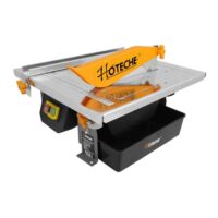 Hoteche 600W Fliesenschneider mit 33mm Schnitttiefe und 0-45° Schrägschnitt auf einer 330x360mm Arbeitsplatte. VDE-Stecker und Elektromagnetischer Schalter sorgen für Sicherheit.