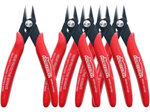 HOUSERAN Kleiner Seitenschneider, 5 Stück, 127mm, 170 Drahtschneider, Mini Durable Seitenschneider, Elektronik Drahtschneider, Seitenschneider für Modellbau, Rot
