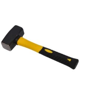 HRB Fäustel 1000 g, hochwertiger Hammer mit Stahlkopf und Fiberglasteil, ideal für Abbrucharbeiten, Vorschläge und Stemmen von Steinen
