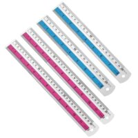 Hwtcjx 4er Pack Lineal - 20cm 30cm Metall Stahllineal aus Aluminium, Messwerkzeug Präzision für Schule Büro Zuhause (Rosa, Blau)